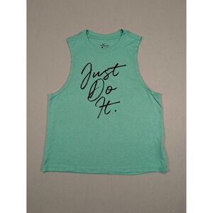 Nike Dri-FIT Just Do It Muscle Tank Top Green Heathered Mens Medium